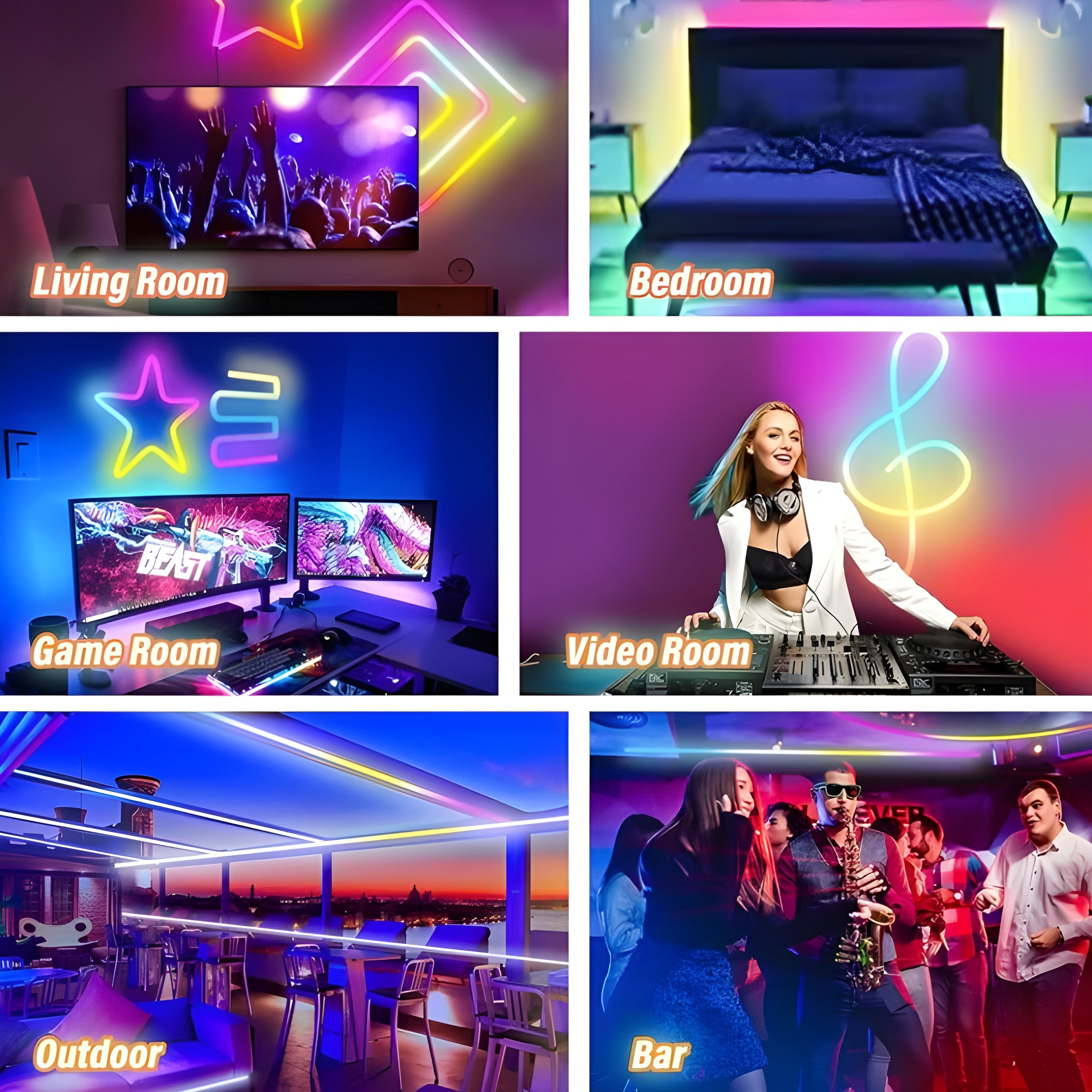 Multicolors Remote Control Neon Strip Light | RGB Strips | Neon Strips