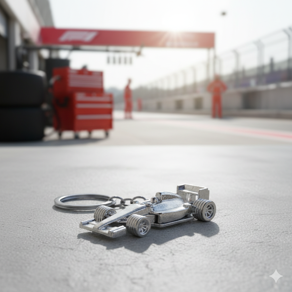 F1 Racing Heavy Metal Keychain