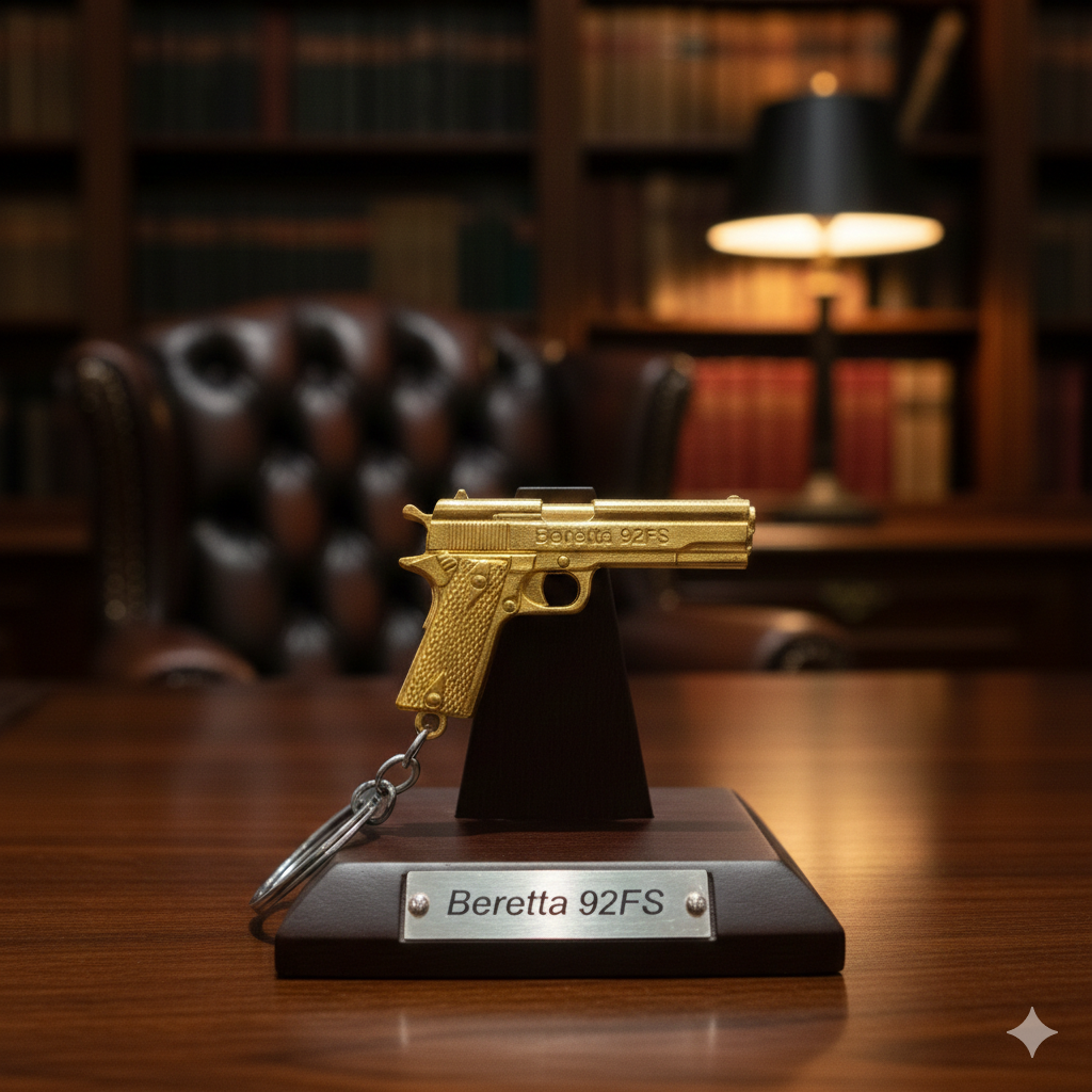 Minimalist Metal Gun Keychain