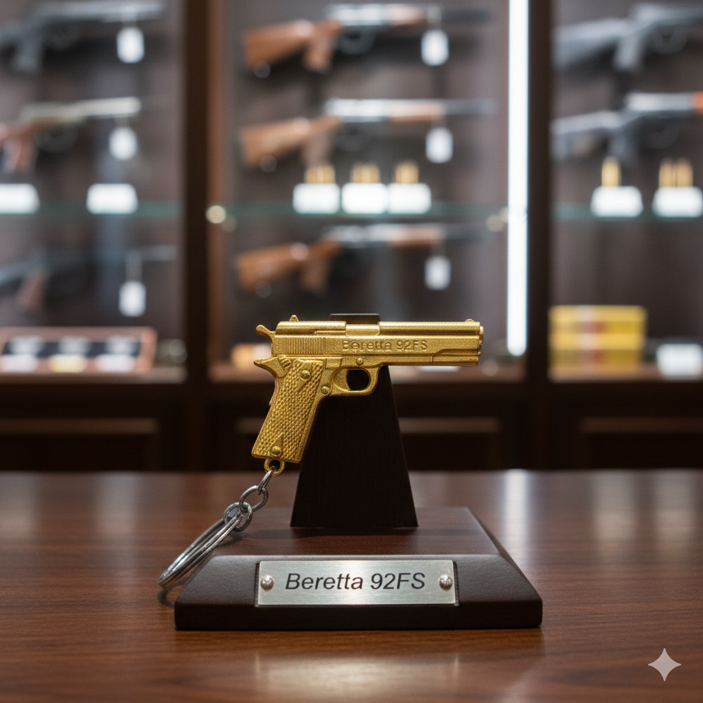 Minimalist Metal Gun Keychain