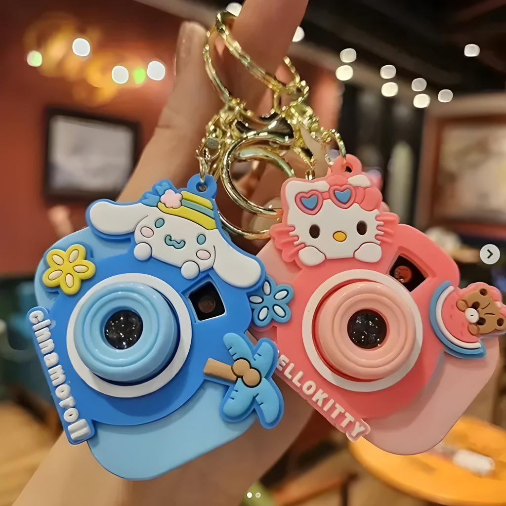 Cute Mini Projection Camera | Luminous Projection Light Women's Bag Keychain Pendant
