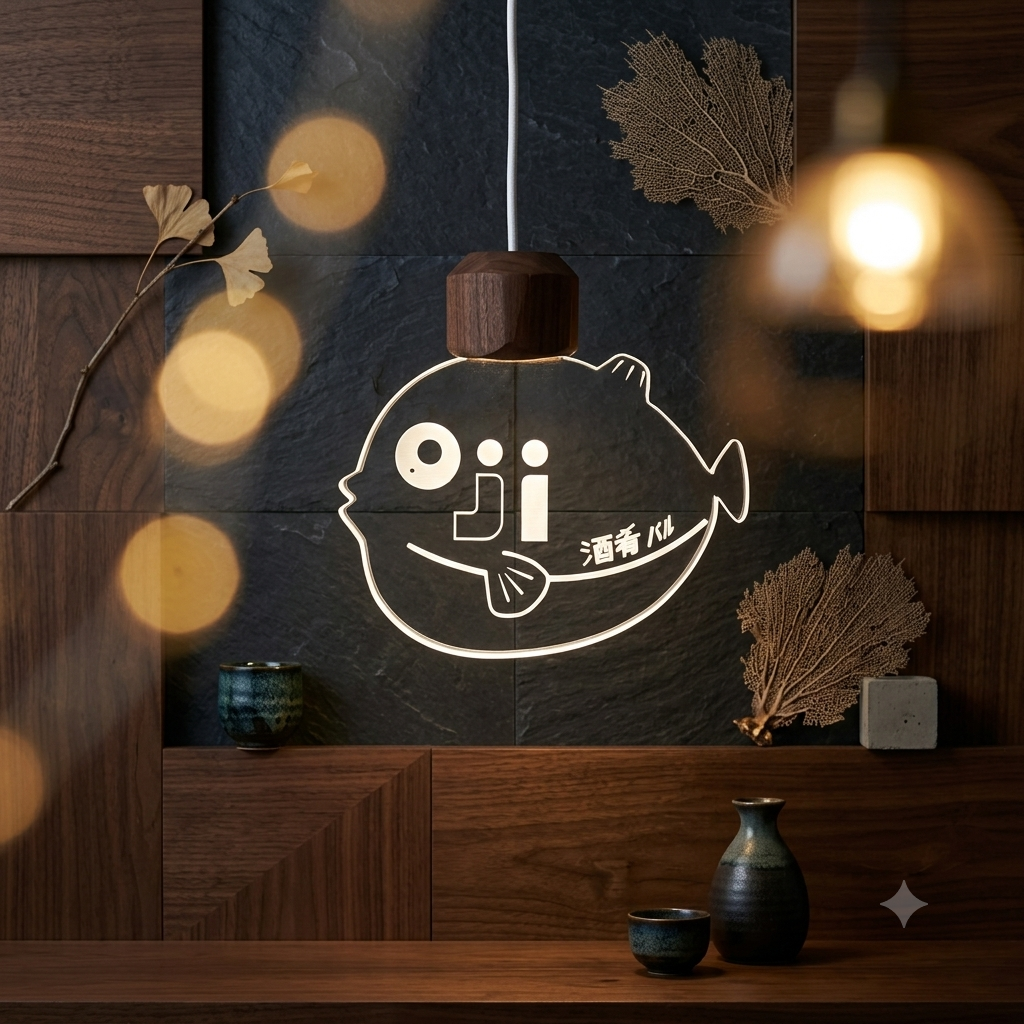 The Blowfish Contour Acrylic Hanging Lamp