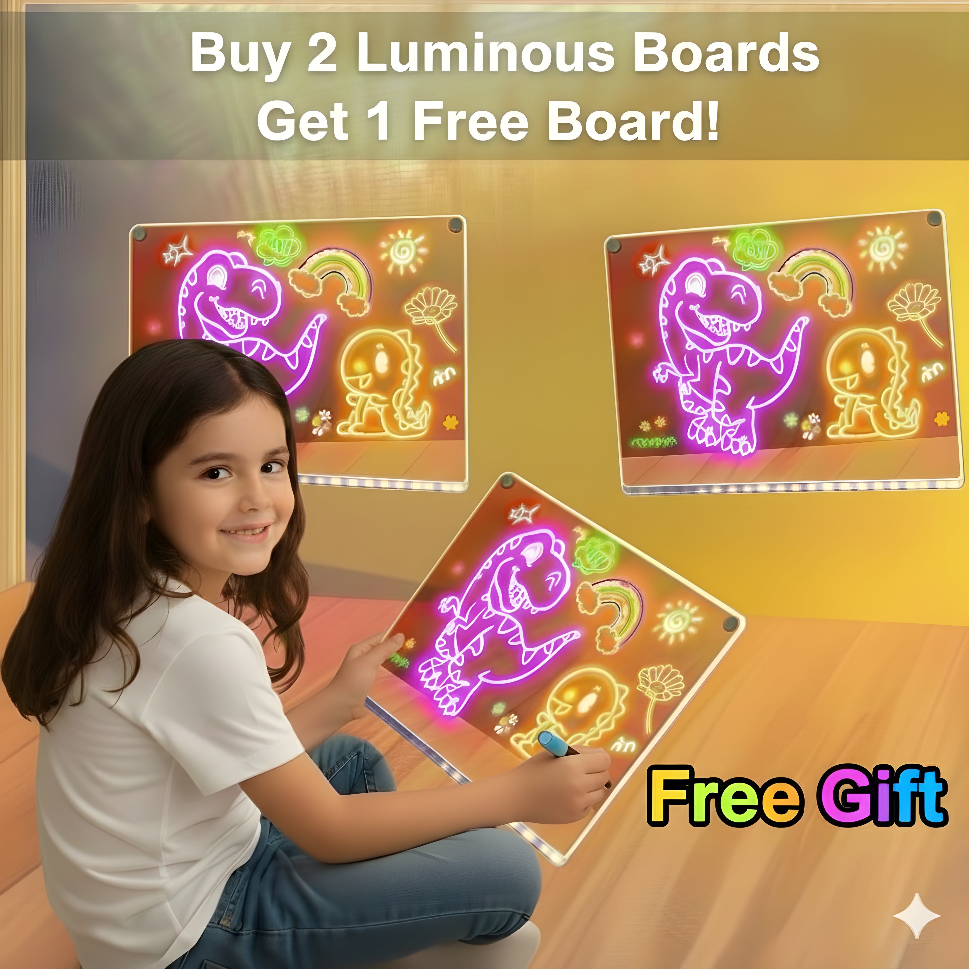 LED Luminous Magical Drawing Board | Buy 2 Get 1 Free Luminous Board | Buy 3 Get 2 Free Luminous Board