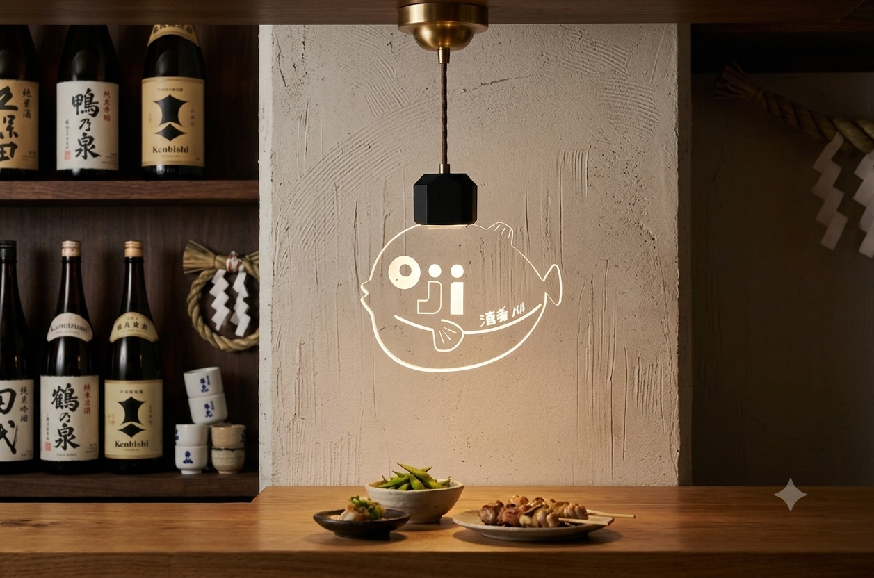 The Blowfish Contour Acrylic Hanging Lamp