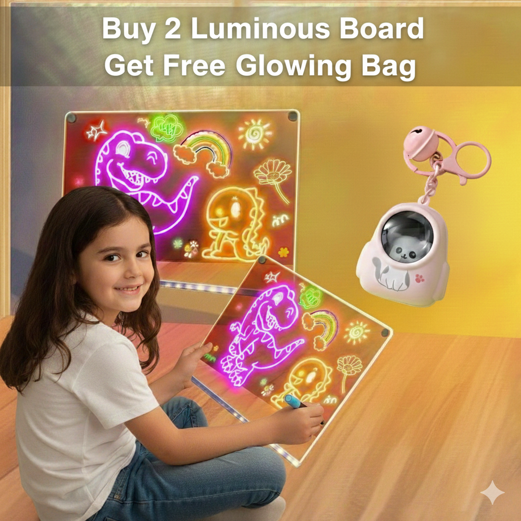 LED Luminous Magical Drawing Board | Buy 2 LED Get 1 Free Glowing Bag | Buy 3 LED , Get 2 Free Glowing Bag