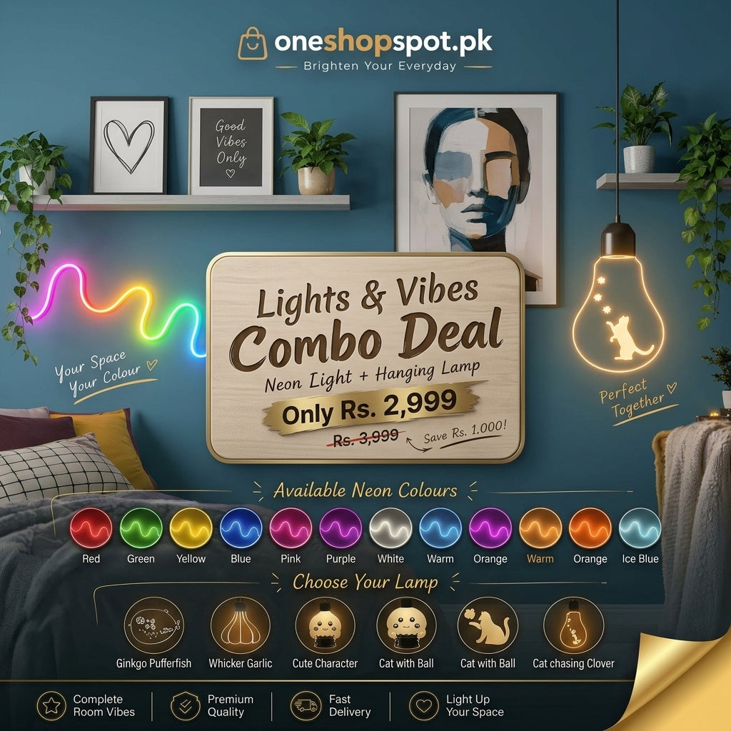 Combo Deal Offer ( Neon Light + Hanging Lamp Offer )