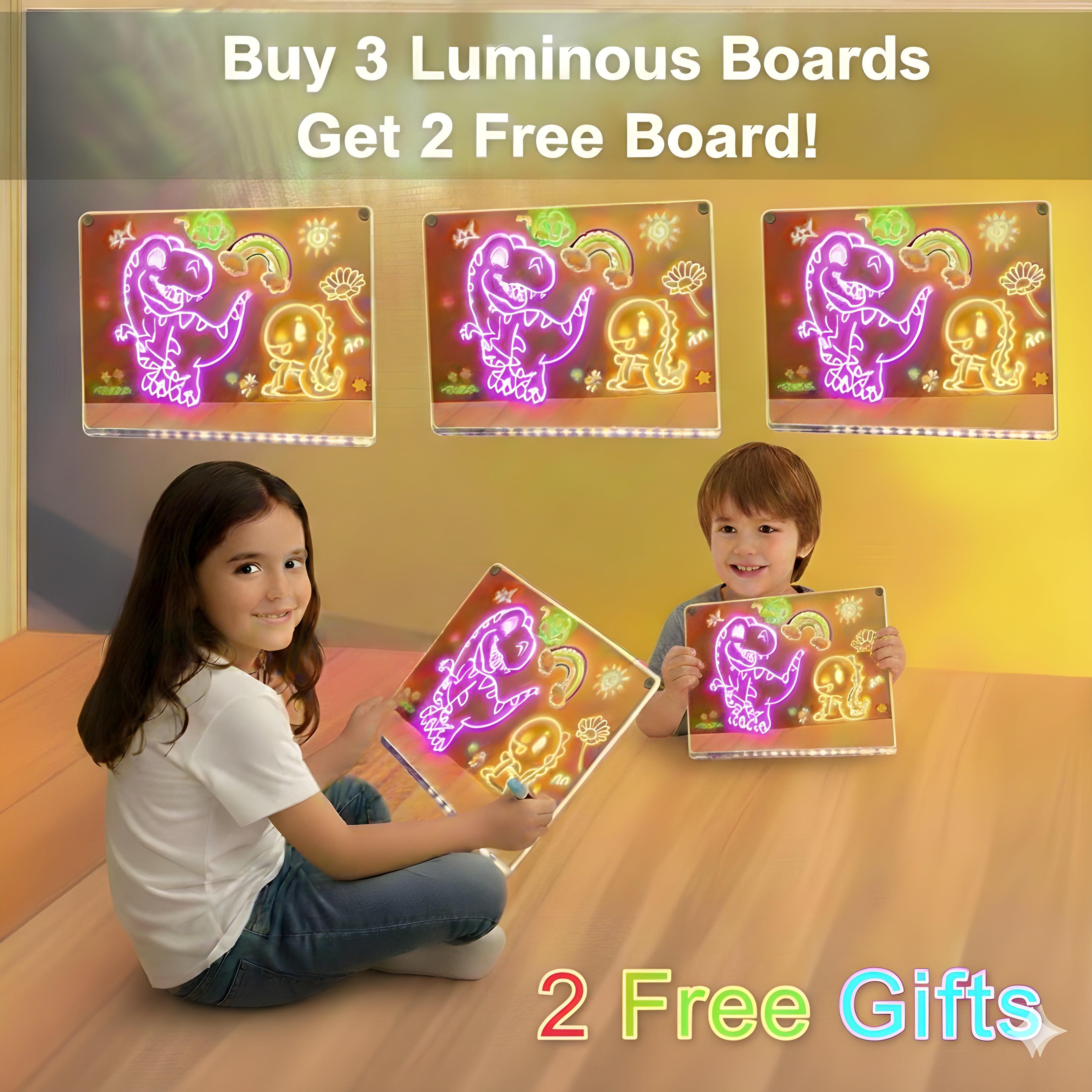 LED Luminous Magical Drawing Board | Buy 2 Get 1 Free Luminous Board | Buy 3 Get 2 Free Luminous Board