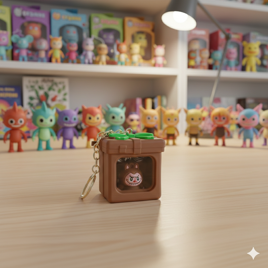 Glowing LED Square Shaped Keychain