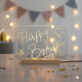 Re-writable LED Lamp with wooden base