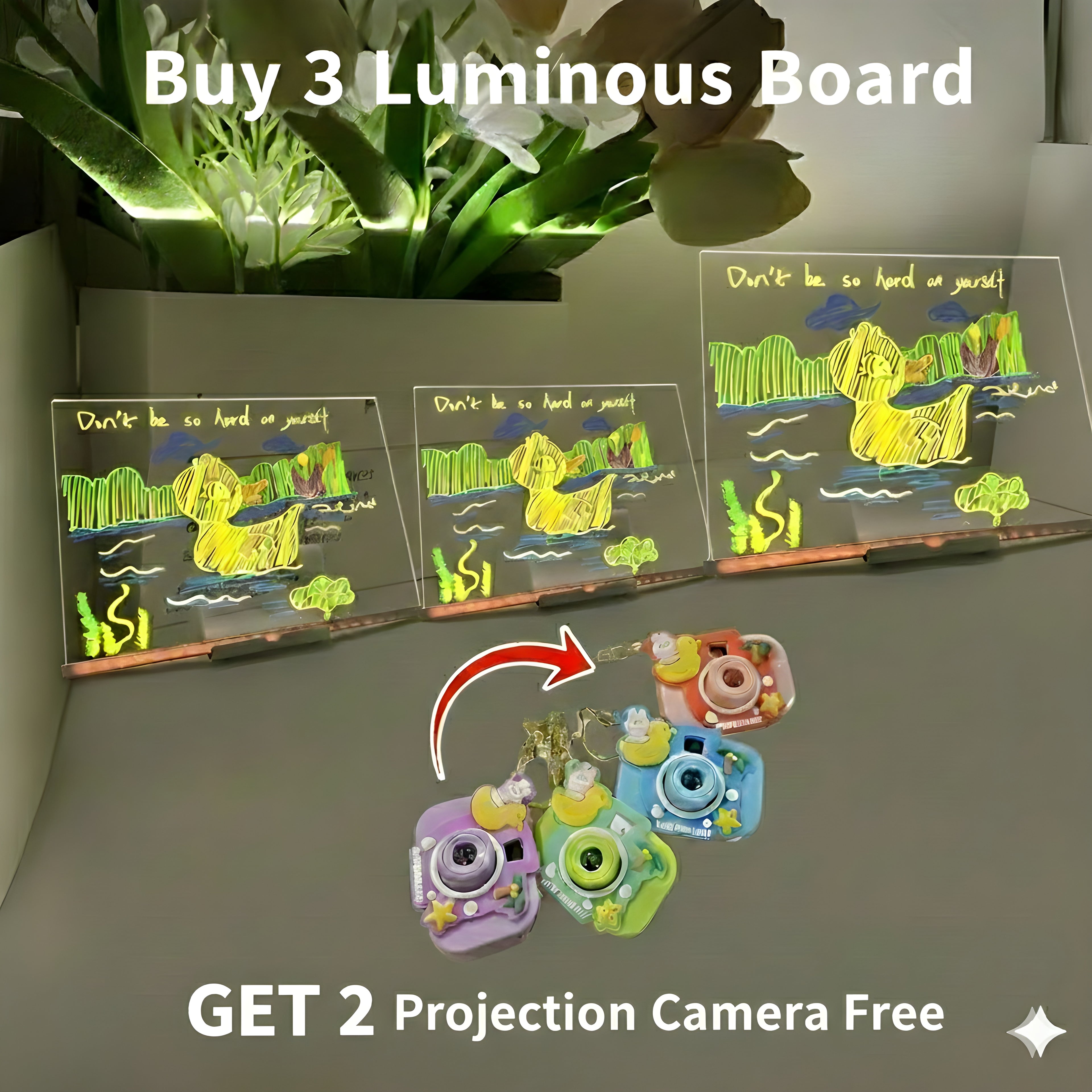 LED Luminous Magical Drawing Board | Buy 2 Get 1 Free | Buy 3 Get 2 Free Projection Camera