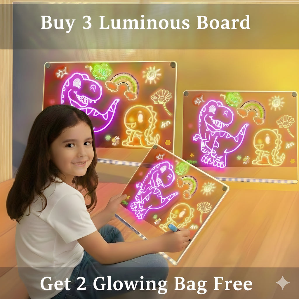 LED Luminous Magical Drawing Board | Buy 2 LED Get 1 Free Glowing Bag | Buy 3 LED , Get 2 Free Glowing Bag