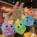 Cute Mini Projection Camera | Luminous Projection Light Women's Bag Keychain Pendant