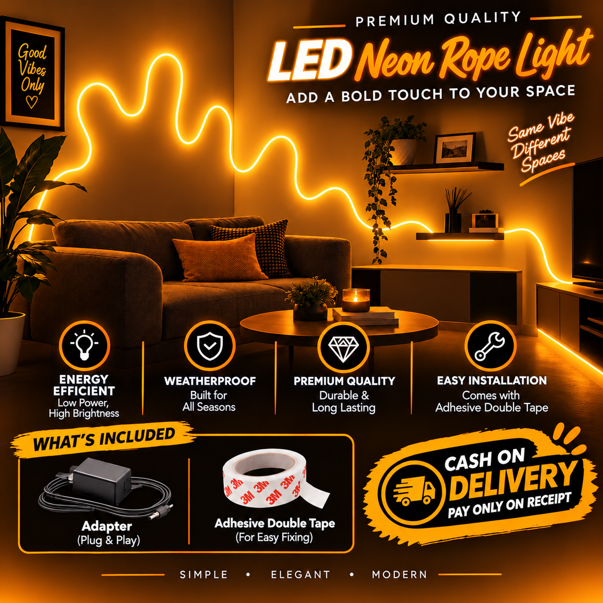 Glowing Neon Strip Lights ( Available in all colors )