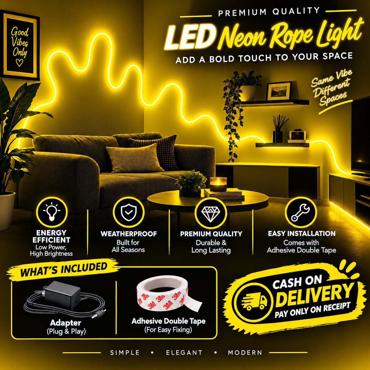 Glowing Neon Strip Lights ( Available in all colors )